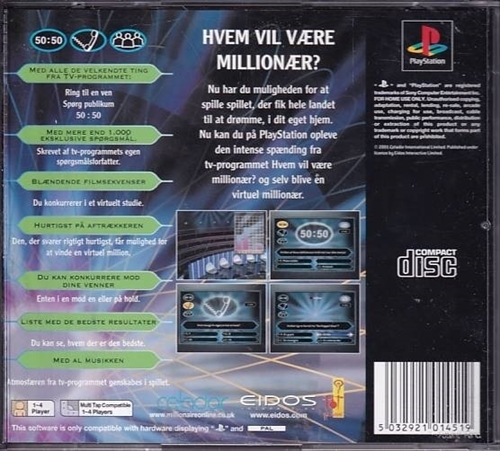 Hvem Vil Være Millionær - PS1 (B Grade) (Genbrug)